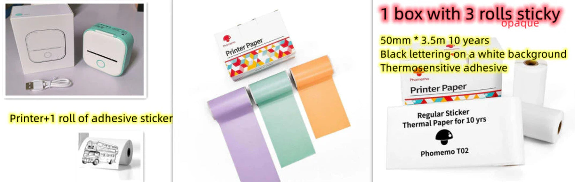 Portable Mini Thermal Label Printer Home Photo Printer Student Wrong Question Printer Bluetooth-Compatible Mini Label Printer Price Tag