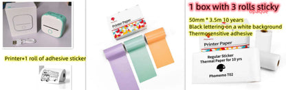 Portable Mini Thermal Label Printer Home Photo Printer Student Wrong Question Printer Bluetooth-Compatible Mini Label Printer Price Tag