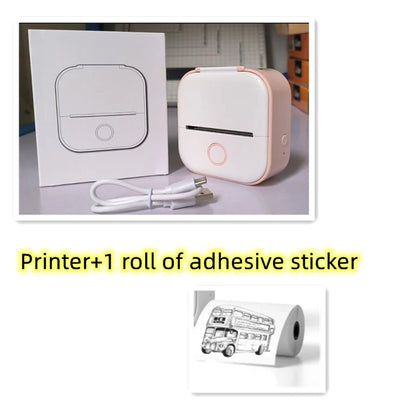 Portable Mini Thermal Label Printer Home Photo Printer Student Wrong Question Printer Bluetooth-Compatible Mini Label Printer Price Tag