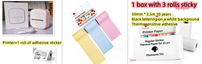 Portable Mini Thermal Label Printer Home Photo Printer Student Wrong Question Printer Bluetooth-Compatible Mini Label Printer Price Tag